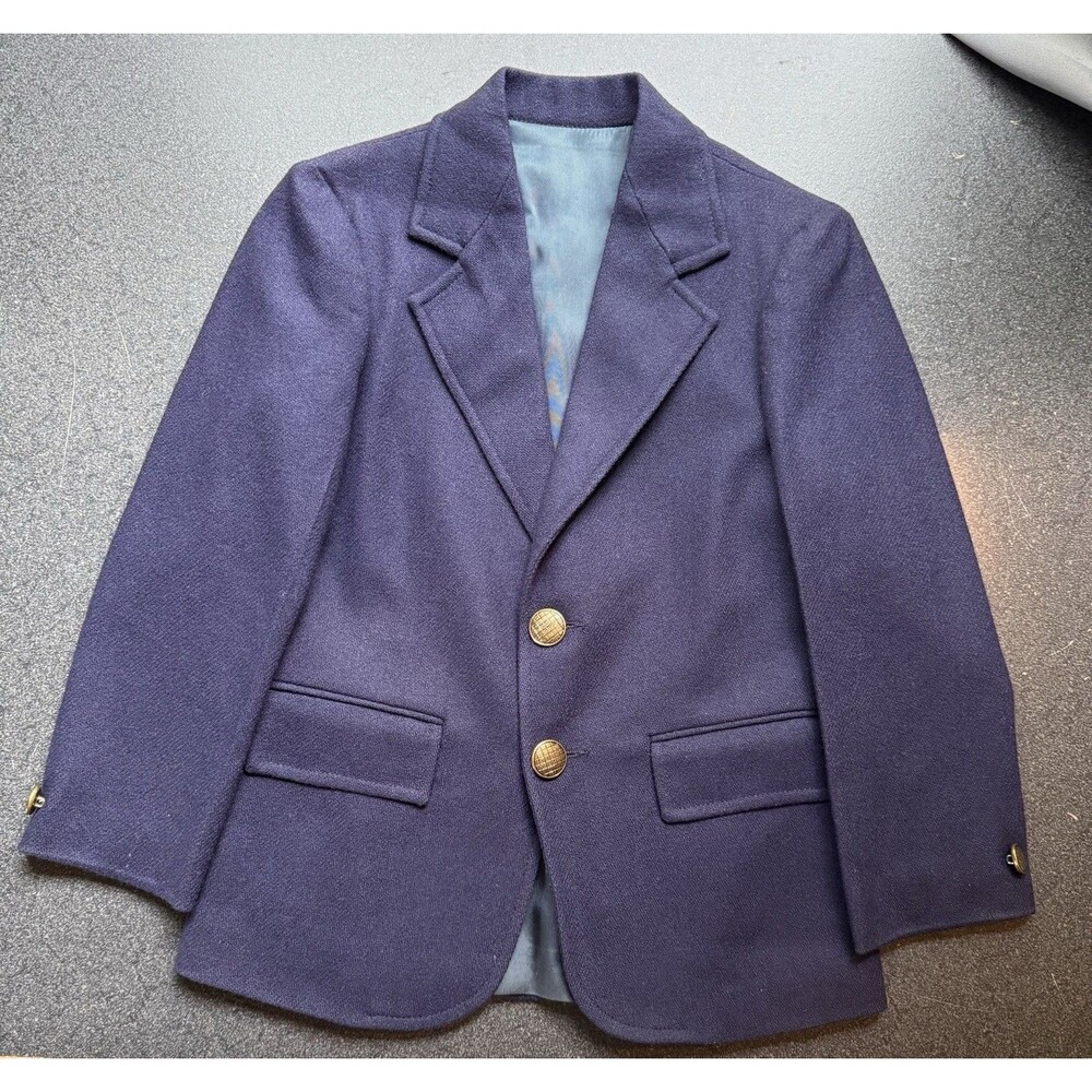 VTG IMP Originals Classic Blazer Boys 6 Navy Single Breasted Gold Button Preppy